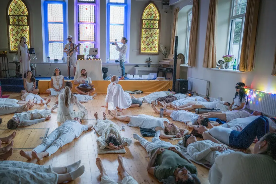 Participants resting together at the end of a previous White journey